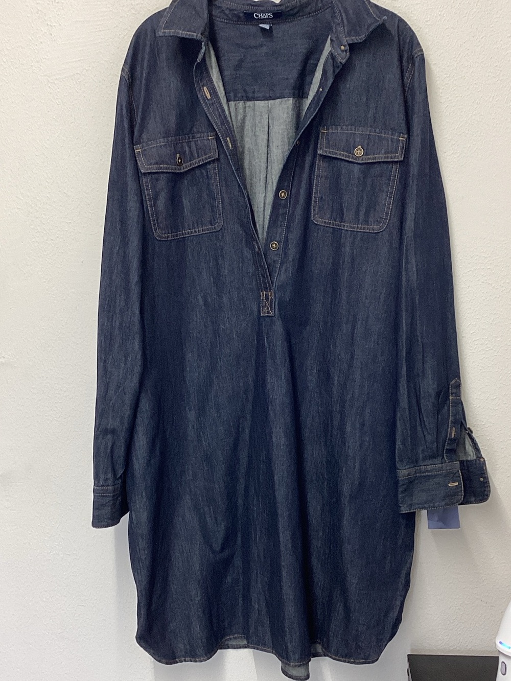 Chaps Denim Shirt Jacket - Dark Blue